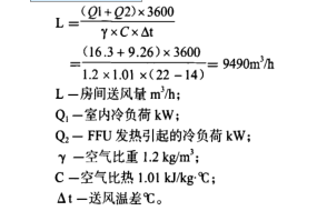 潔凈室房間的實(shí)際送風(fēng)量計算工式